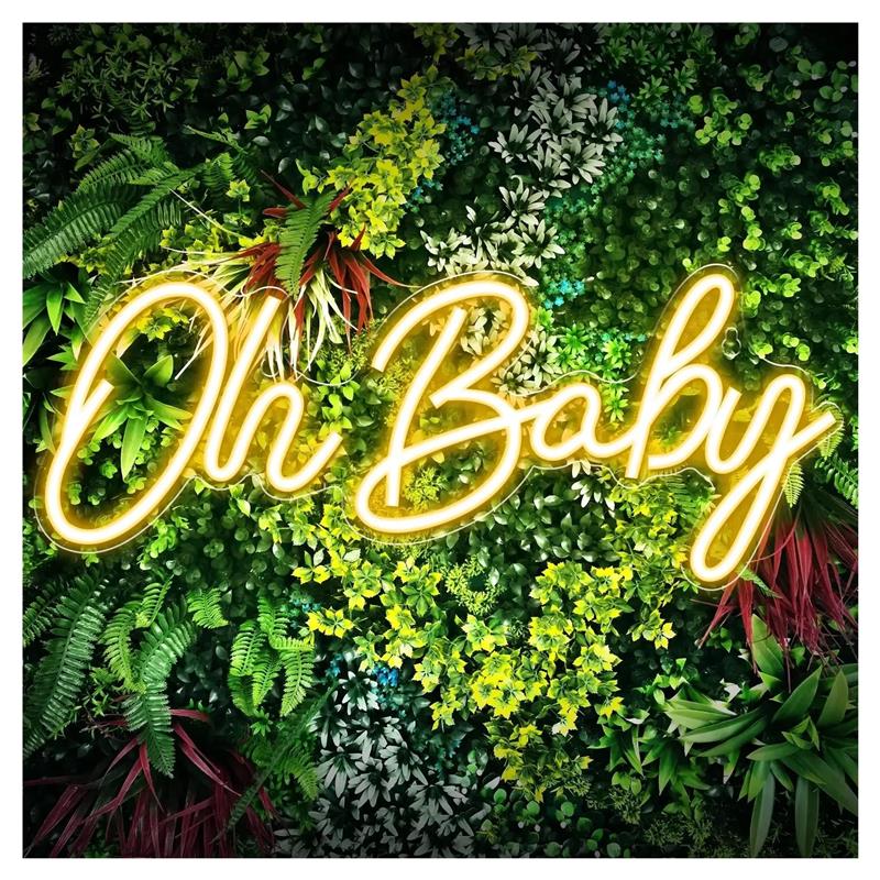 Baby Food In Restaurant - โอ้ เบบี้ นีออน ไซน์ส์ สำหรับตกแต่งผนัง ไฟแขวนปรับความสว่างได้