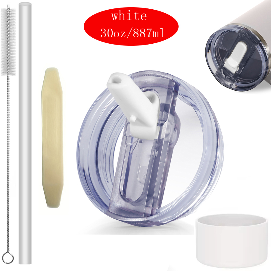 Training Cup Straw - ฝาปิดทดแทนสำหรับแก้วสแตนลีย์ 30 ออนซ์ ฝาปิดแก้วน้ำแบบกันหกพร้อมหลอดแบบพลิกได้ ฝาขวดน้ำแบบกันรั่ว อุปกรณ์เสริมสำหรับสแตนลีย์