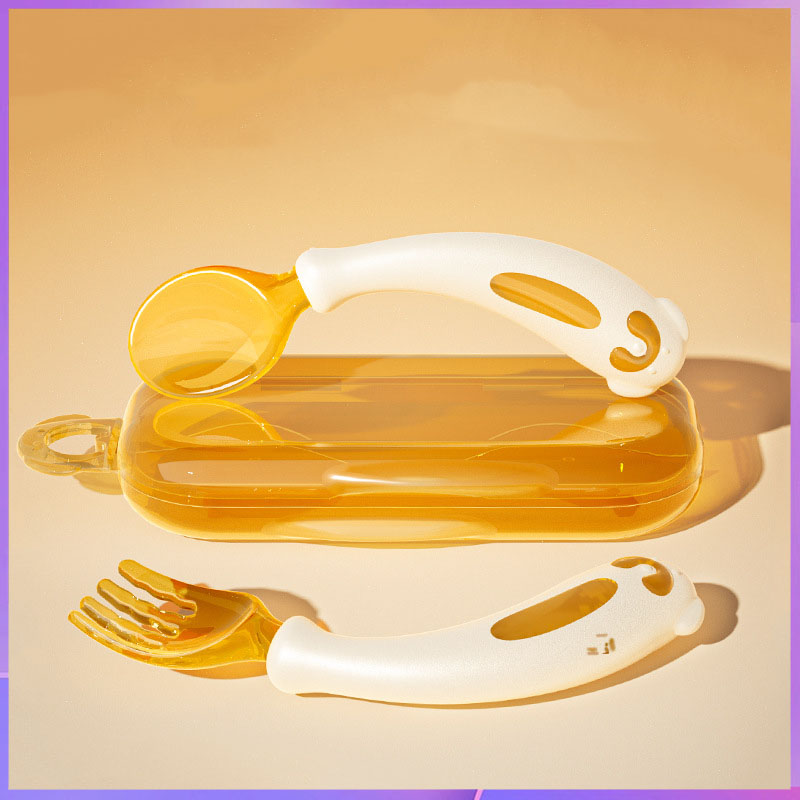 Baby Food Eating - ช้อนส้อมเด็ก/ฝึกการกิน/ช้อนแบบยืดหยุ่นสำหรับเด็กอายุมากกว่า 1 ปี ช้อนส้อมอาหารเด็ก