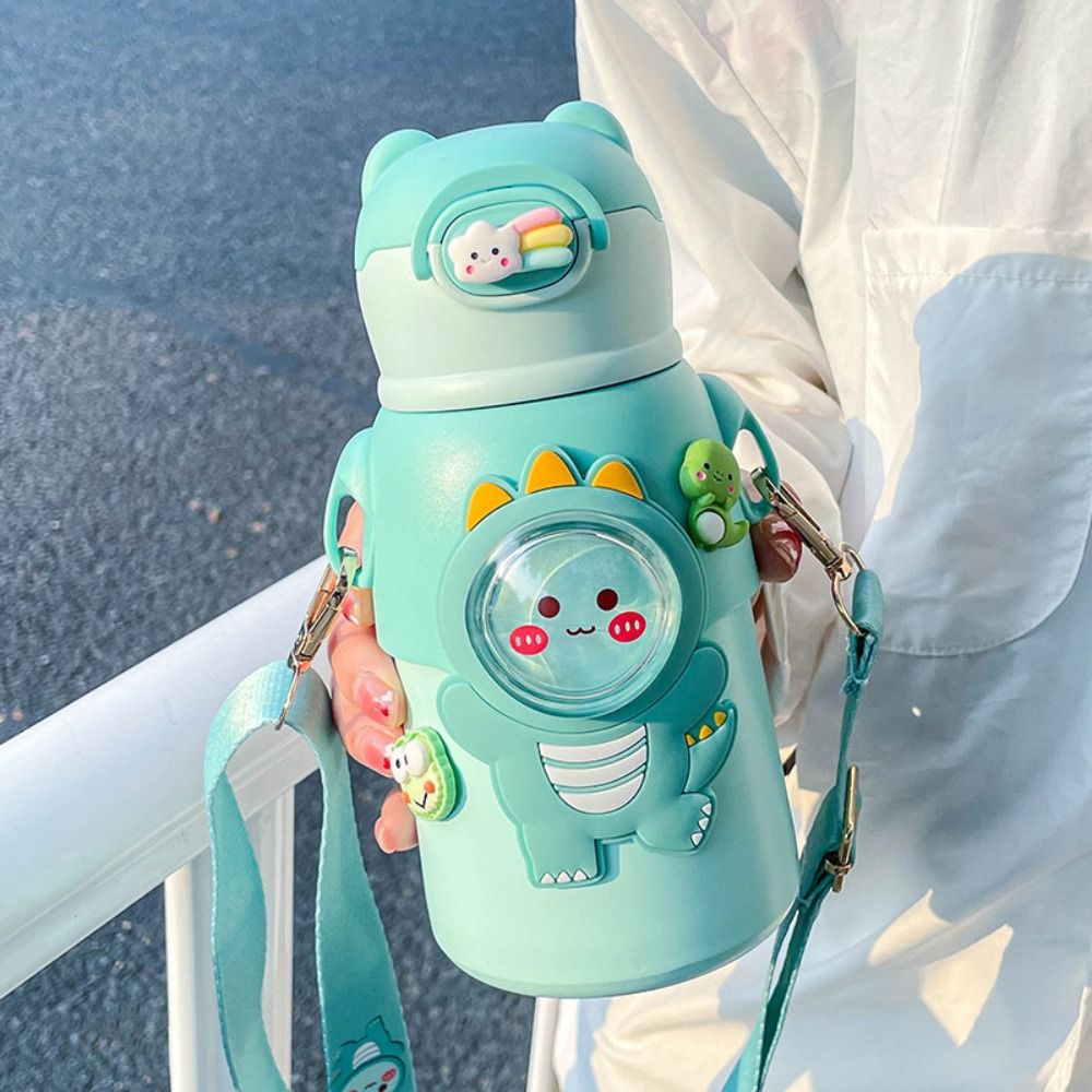 Baby Food Thermos - กระติกน้ำสแตนเลสสุญญากาศลายการ์ตูนหมีน่ารักสำหรับเด็ก ป้องกันการรั่วซึม เก็บอุณหภูมิได้ เหมาะสำหรับเด็กนักเรียน