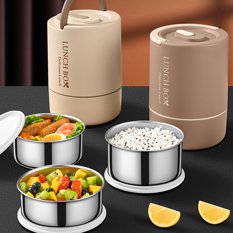 Baby Food Thermos - ชุดกล่องอาหารกลางวันแบบพกพา 4 ชิ้น (47.5 ออนซ์) กล่องเบนโตะสแตนเลส
