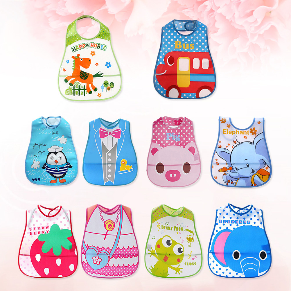Baby Food Eating - ผ้ากันเปื้อนเด็ก 10 ชิ้น ผ้ากันน้ำสำหรับให้อาหารเด็กผู้หญิงสำหรับการรับประทานอาหารของทารก
