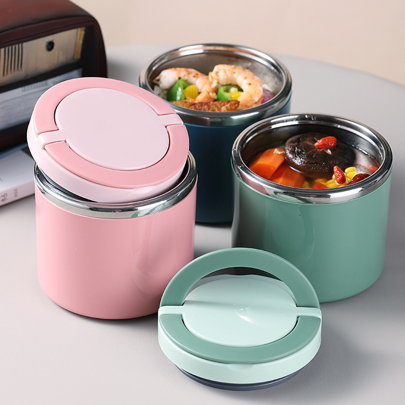 Baby Food Thermos - กล่องข้าวสแตนเลสสุญญากาศขนาด 630/1000 มล. เก็บความร้อนและความเย็น ภาชนะเก็บอาหารสำหรับโรงเรียน/สำนักงาน กล่องซุปเก็บอุณหภูมิ