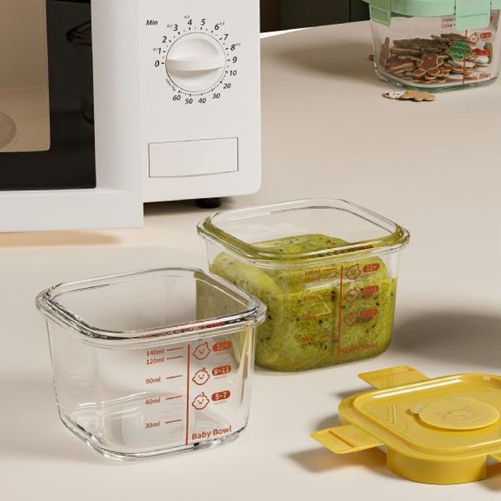Baby Food Jar - กล่องเก็บอาหารใหม่ขนาด 170 มล. ถ้วยแก้วสำหรับอาหารเด็กแช่แข็ง ปลอดภัยสำหรับไมโครเวฟ โถเก็บอาหารเด็กสำหรับเจ้าตัวน้อย