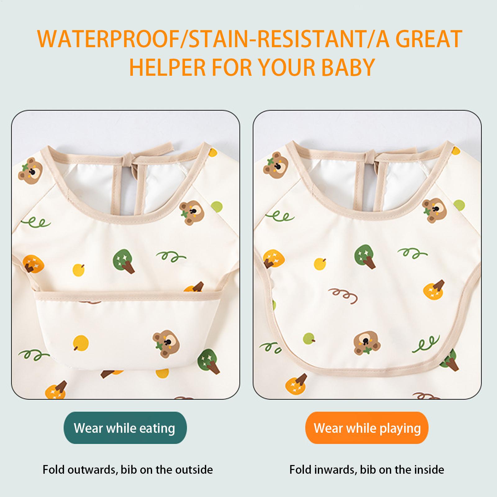 Baby Food In Restaurant - ผ้ากันเปื้อนเด็กแบบนุ่ม ปรับได้ มีกระเป๋าขนาดใหญ่ สำหรับเด็กอายุ 6-36 เดือน