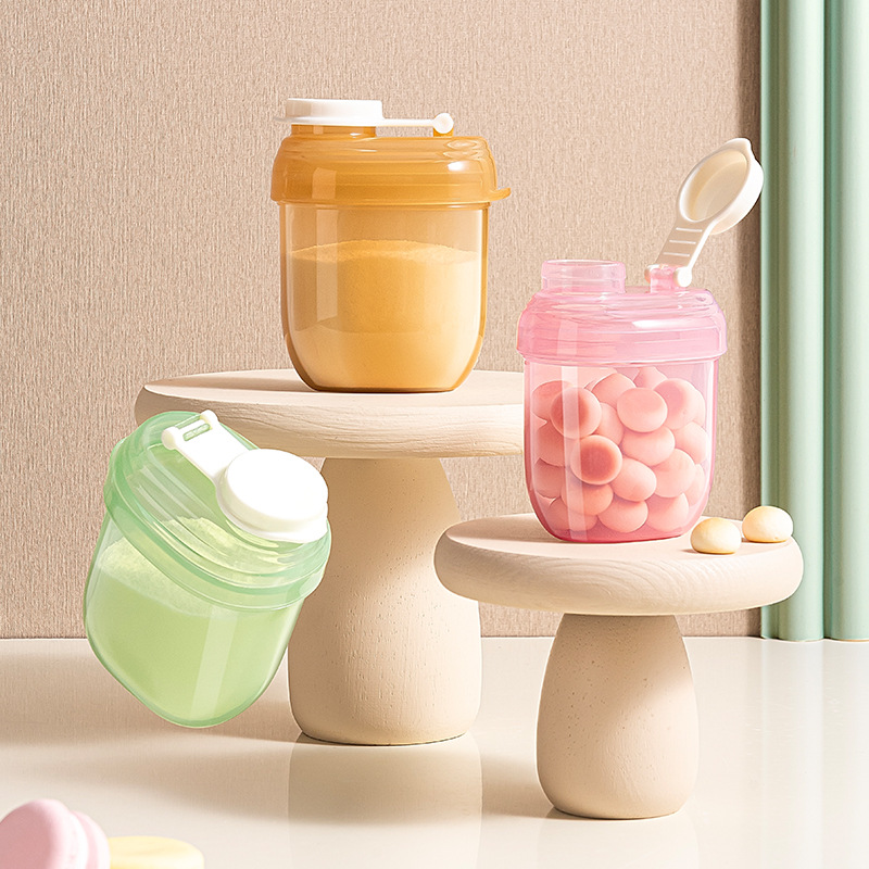 Baby Food Jar - เครื่องจ่ายนมผงสำหรับเด็ก แบบพกพา ดีไซน์ช่องใส่อาหารแบบช่องเดียว ป้องกันการรั่วซึม พร้อมกระปุกเก็บขนาดเล็ก