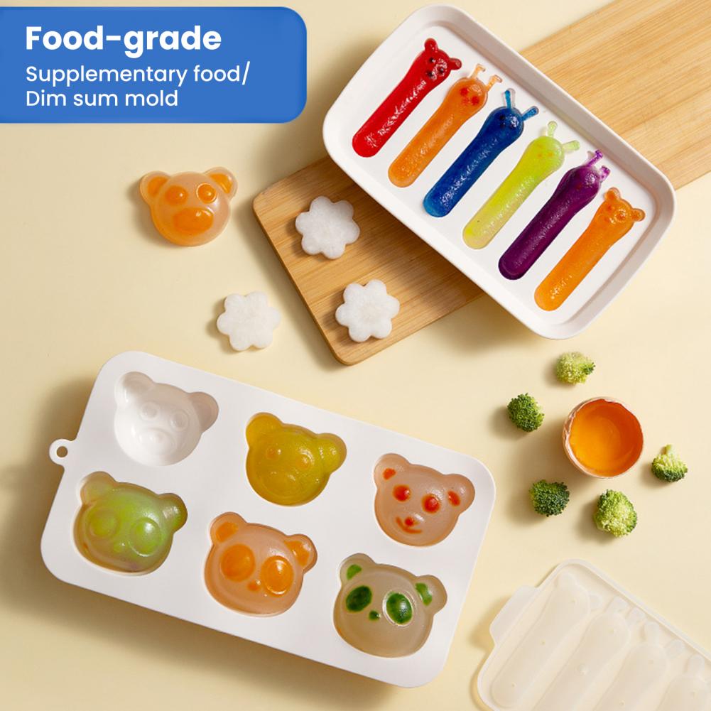 Baby Food Dessert - แม่พิมพ์ซิลิโคนสำหรับอบขนม แม่พิมพ์ช็อคโกแลตซิลิโคนนุ่ม ชุดแม่พิมพ์สำหรับเด็ก รูปหมี กระต่าย แม่พิมพ์ซิลิโคนสำหรับทำอาหาร