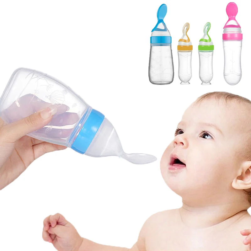 Baby Food Jar - ปลอดภัยขวดนมเด็กช้อนนมขวดเด็ก Feeder อาหารเสริมอาหารช้อนเด็ก Gadgets BPA ฟรี