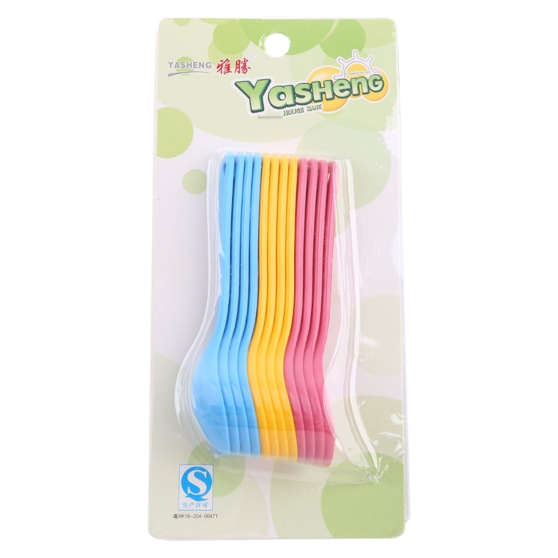 Baby Food Eating - 12Pcs เด็กช้อนพลาสติกปลอดภัยเด็กวัยหัดเดินการฝึกอบรมกินช้อนชุดอาหาร
