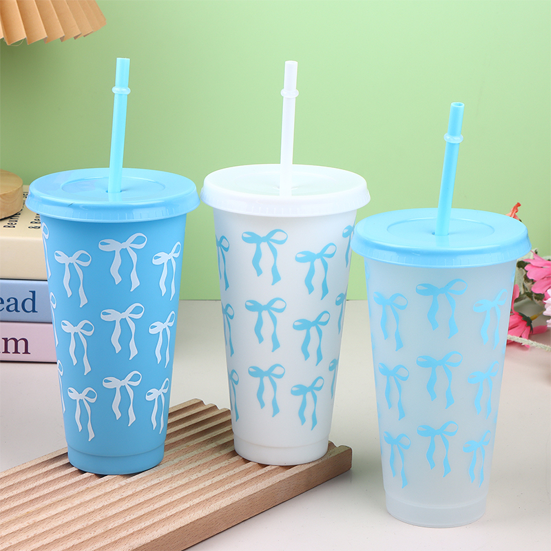 Training Cup Straw - แก้วกาแฟพร้อมฝาปิดและหลอดดูด ขนาด 710 มล. แก้วน้ำผลไม้ ชา
