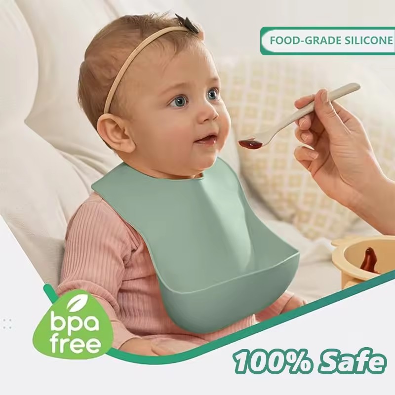 ผ้ากันเปื้อนซิลิโคนสำหรับเด็กท - Baby Food Eating บทวิจารณ์และราคา