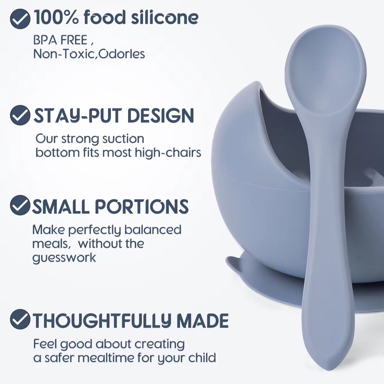 ชุดชามซิลิโคนพร้อมจุกดูด 2 ชิ้ - Baby Food Eating บทวิจารณ์และราคา