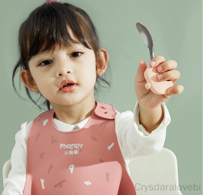 1setElephant ช้อนส้อมสั้นชุดเด - Baby Food Eating บทวิจารณ์และราคา