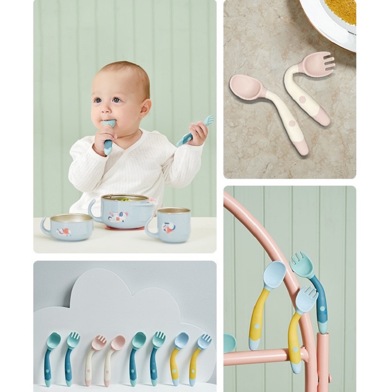 ช้อนซิลิโคนงอได้สำหรับเด็กทารก - Baby Food Eating บทวิจารณ์และราคา