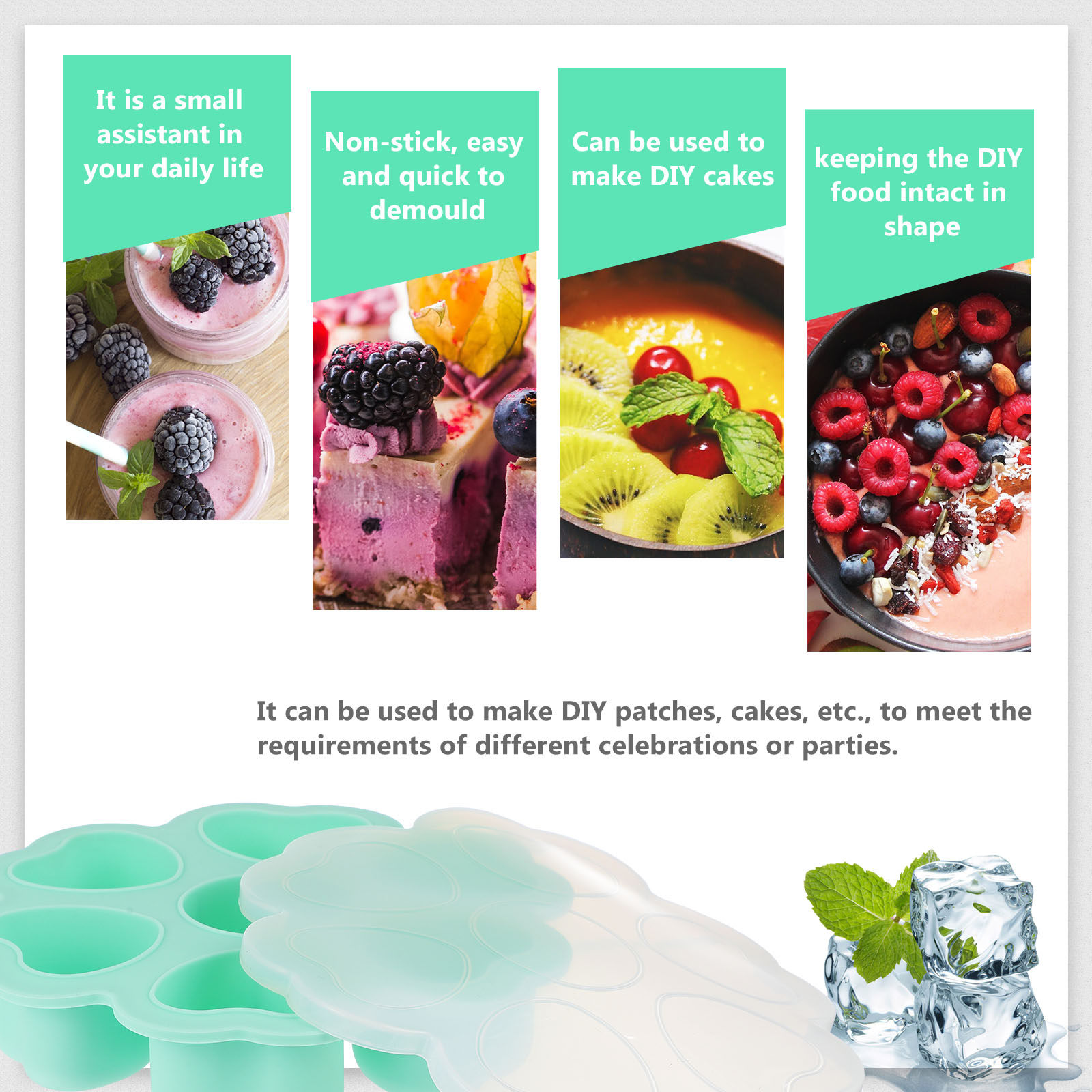 กล่องเก็บอาหารซิลิโคนรูปหัวใจ  - Baby Food Dessert บทวิจารณ์และราคา