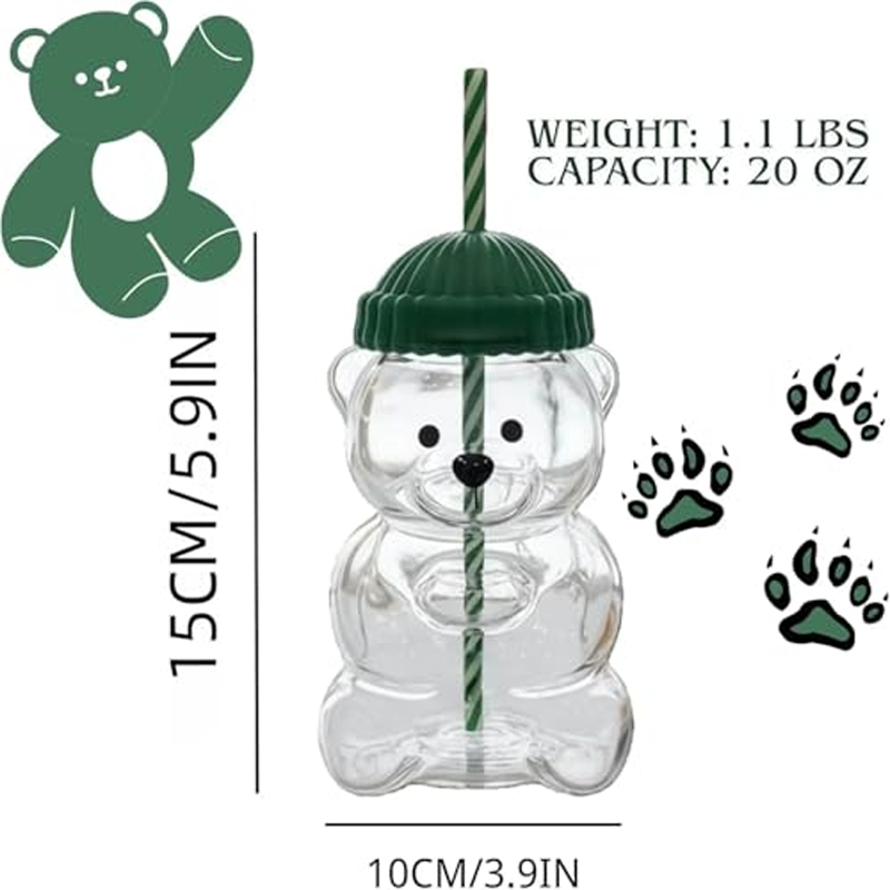 แก้วแก้วใสทรงหมีพร้อมหลอดและฝา - Training Cup Straw บทวิจารณ์และราคา