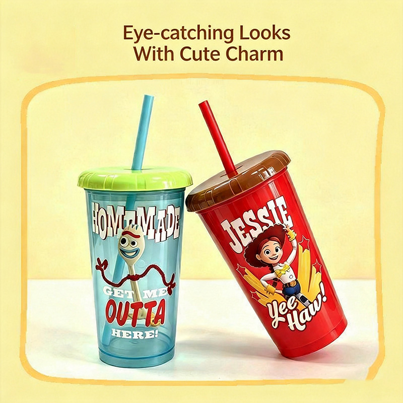 แก้วพลาสติกพร้อมฝาปิดลายทอย สต - Training Cup Straw บทวิจารณ์และราคา